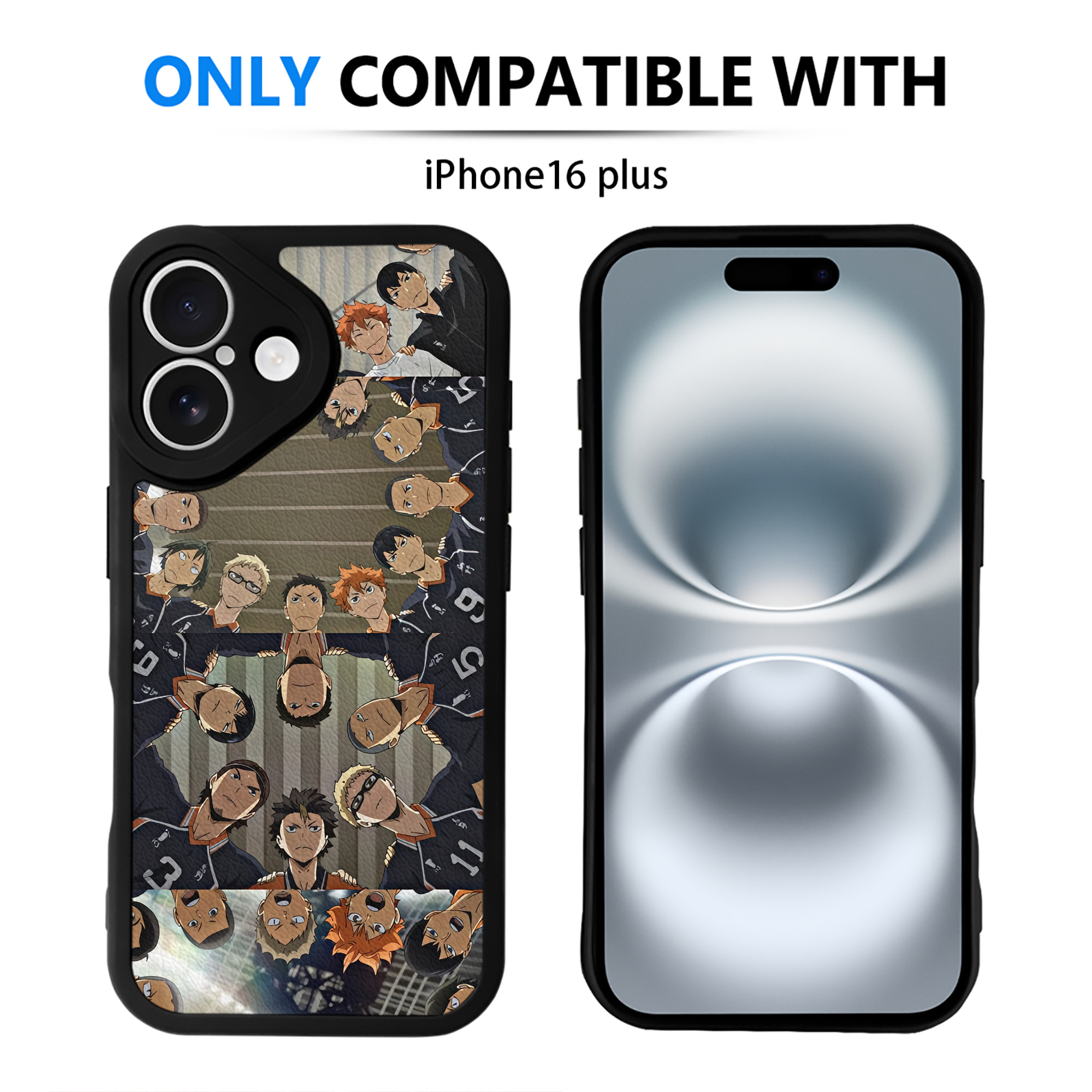 （画像用） ハイキュー!! Haikyu!! 【iPhone 16シリーズ対応】シリコンスマホケース（レザー調） 材質：シリコン
